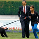President Barack Obama and his daughters, Malia and Sasha, introduce their new dog, a Portuguese water dog named Bo, to the White House press corps on the South Lawn of the White House April 14, 2009.
Chip Somodevilla/Getty Images